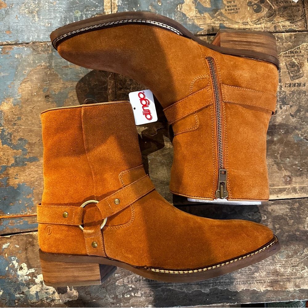 Men's Suede Ankle Boots - Amber Brown